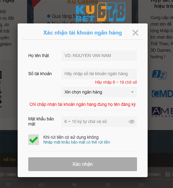 Nạp tiền Kubet